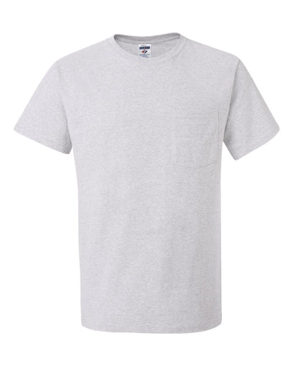 JERZEES Unisex Dri-Power® 50/50 Pocket T-Shirt 29MPR #color_Ash