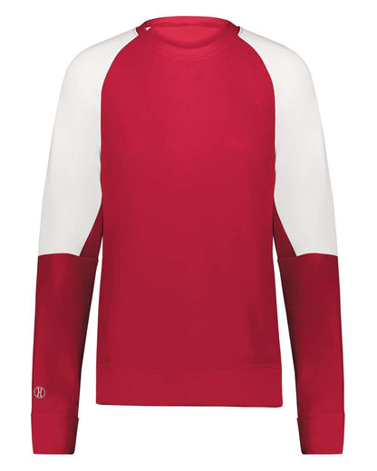 Holloway Women's Momentum Team Crewneck Sweatshirt 223725 #color_Scarlet/ White