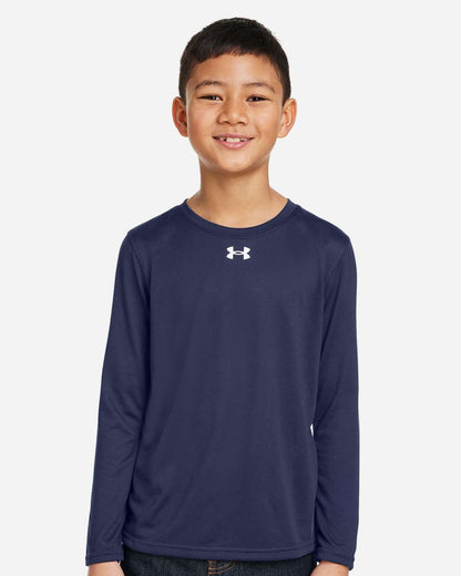 Under Armour Youth Tech™ Team Long Sleeve T-Shirt 1377488 #colormdl_Midnight Navy/ White