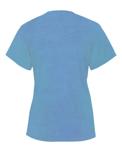 Badger Women’s Triblend Performance V-Neck Short Sleeve T-Shirt 4962 #color_Columbia Blue Heather