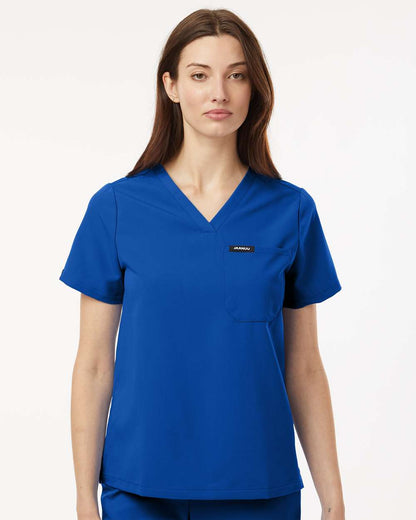 Jaanuu Women's Rhena Essential 1-Pocket Scrub V-Neck Top W10001 #colormdl_Royal Blue