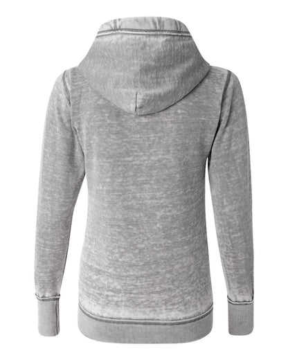 J. America Women's Zen Fleece Full-Zip Hooded Sweatshirt 8913 #color_Cement