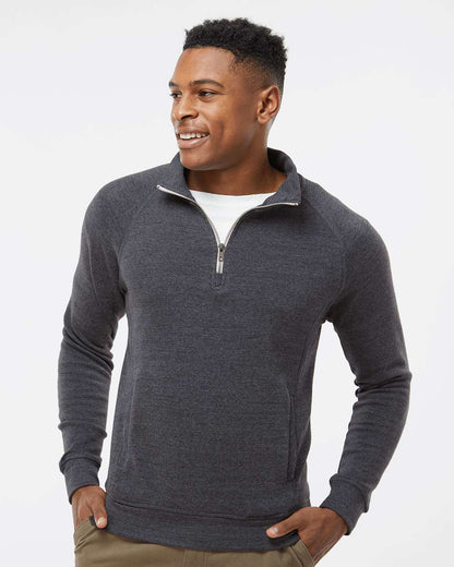 J. America Men's Triblend Quarter-Zip Sweatshirt 8869 #colormdl_Black Triblend