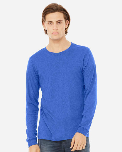 BELLA + CANVAS Unisex Triblend Long Sleeve Tee 3513 #colormdl_True Royal Triblend