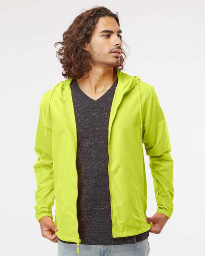 Independent Trading Co. Lightweight Windbreaker Full-Zip Jacket EXP54LWZ #colormdl_Safety Yellow