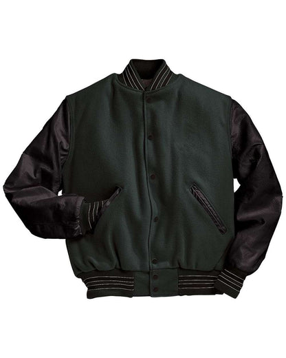 Holloway Men's Varsity Wool Jacket 224183 #color_Myrtle/ Black/ White