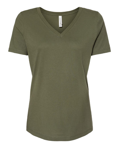 BELLA + CANVAS Women’s Relaxed Jersey V-Neck Tee 6405 #color_Military Green