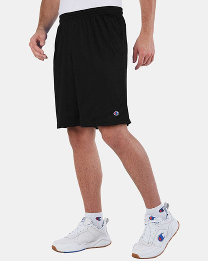 Champion Unisex Polyester Mesh 9" Shorts with Pockets S162 #colormdl_Black