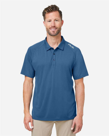 HUK Men's LoPro Solid Performance Polo H12L005 #colormdl_Sargasso Sea