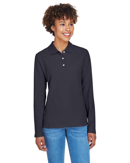 Devon & Jones Women's Pima Piqué Long Sleeve Polo D110W #colormdl_Navy