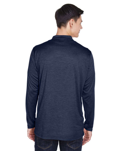 CORE365 Men's Kinetic Performance Quarter-Zip Pullover CE401 #colormdl_Classic Navy Heather/ Carbon