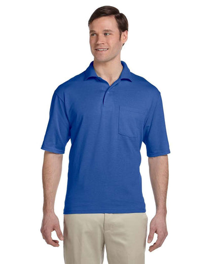 JERZEES Men's SpotShield® 50/50 Polo with Pocket 436MPR #colormdl_Royal