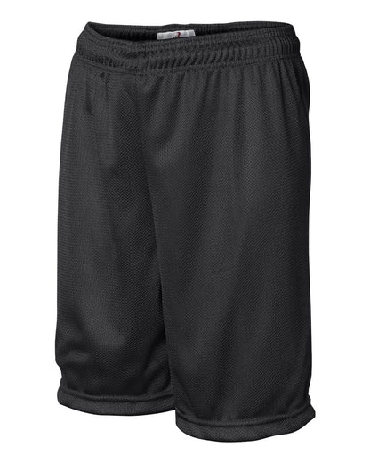 Badger Youth Mini Mesh 6'' Inseam Shorts 2237 #color_Black