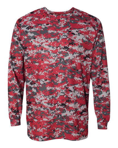 Badger Digital Camo Long Sleeve T-Shirt 4184 #color_Red Digital