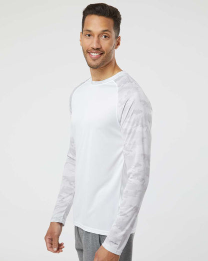 Paragon Unisex Cayman Performance Camo Colorblocked Long Sleeve T-Shirt 216 #colormdl_White