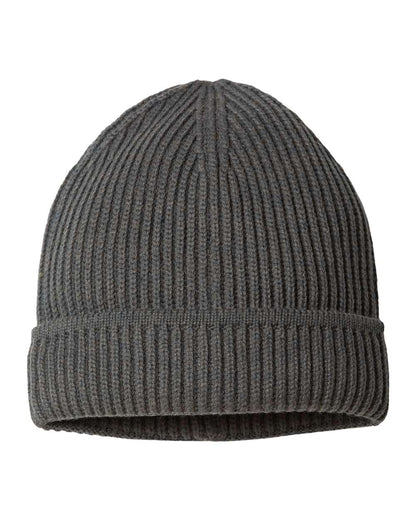 Atlantis Headwear Sustainable Finish Edge Cuffed Beanie MAPLE #color_Dark Grey