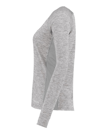 Holloway Women's Electrify CoolCore® Long Sleeve V-Neck T-Shirt 222770 #color_Athletic Grey Heather
