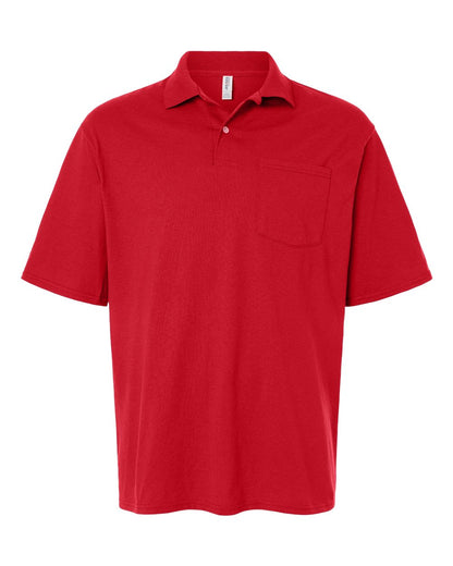 JERZEES Men's Dri-Power® Polo with Pocket 436MP #color_True Red