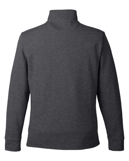 vineyard vines Men's Saltwater Quarter-Zip Pullover K002708 #color_Jet Black/ Charcoal Heather