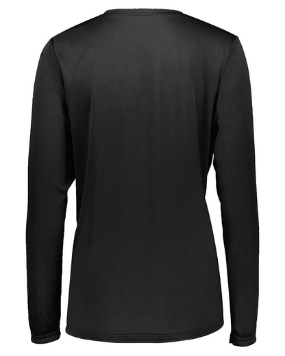 Holloway Women's Momentum Long Sleeve V-Neck T-Shirt 222824 #color_Black