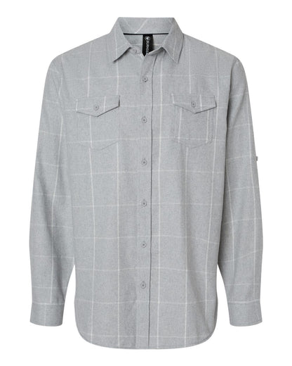 Burnside Yarn-Dyed Long Sleeve Flannel Shirt 8210 #color_Grey/ White