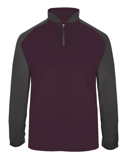 Badger Ultimate SoftLock™ Sport Quarter-Zip Pullover 4006 #color_Maroon/ Graphite