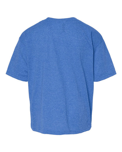 M&O Youth Gold Soft Touch T-Shirt 4850 #color_Heather Royal