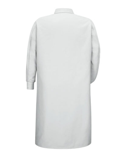 Red Kap Unisex Gripper-Front Pocketless Butcher Coat With Knit Cuffs KS60 #color_White