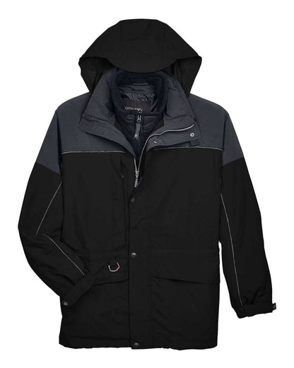 North End Men's 3-in-1 Two-Tone Parka 88006 #color_Black