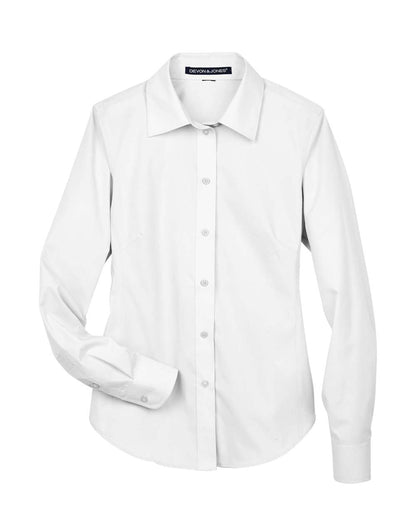 Devon & Jones Women's Crown Collection® Broadcloth Woven Dress Shirt D620W #color_White