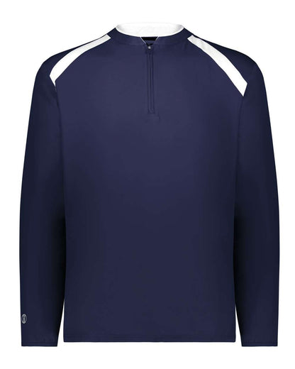 Holloway Men's Clubhouse Quarter-Zip Pullover 229595 #color_Navy/ White
