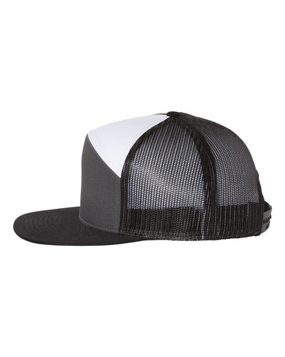 Richardson Seven-Panel Trucker Cap 168 #color_Charcoal/ Black/ White