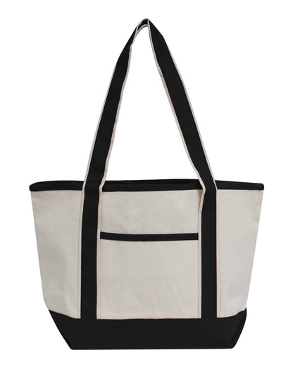 OAD Promotional Heavyweight Medium Beach Tote OAD102 #color_Natural/ Black