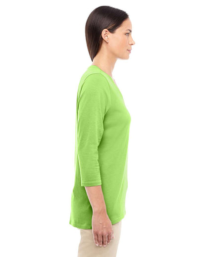 Devon & Jones Women's Perfect Fit™ Bracelet-Length V-Neck Top DP184W #colormdl_Lime