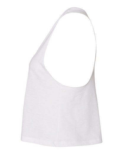 BELLA + CANVAS Women's Racerback Crop Tank 6682 #color_Solid White Blend