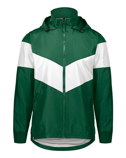 Holloway Men's Potomac Hooded Jacket 229527 #color_Dark Green/ White
