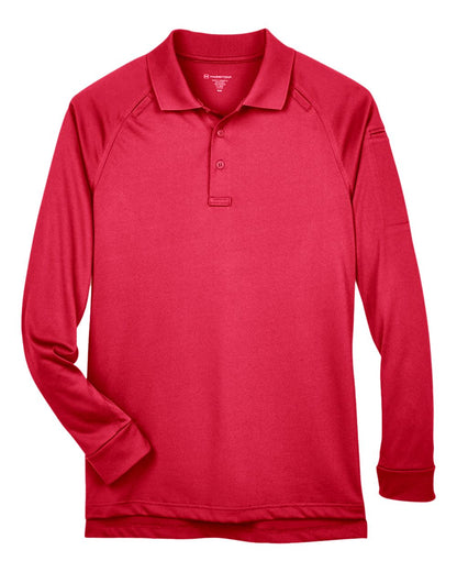 Harriton Men's Advantage Long Sleeve Tactical Polo M211L #color_Red