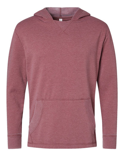 LAT Unisex Vintage Wash Fleece Hoodie Sweatshirt 6936 #color_Washed Rouge
