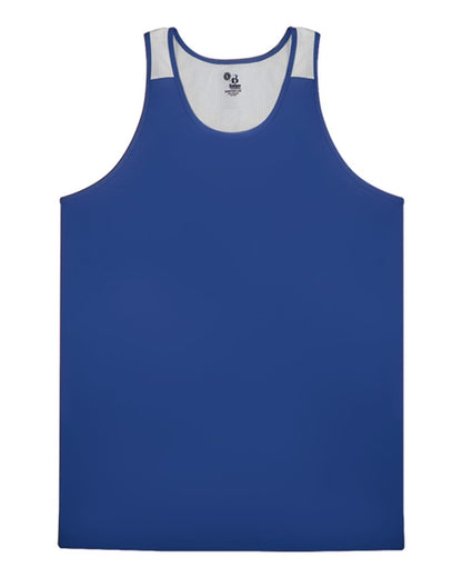 Alleson Athletic Men's Ventback Singlet Tank Top 8668 #color_Royal/ White