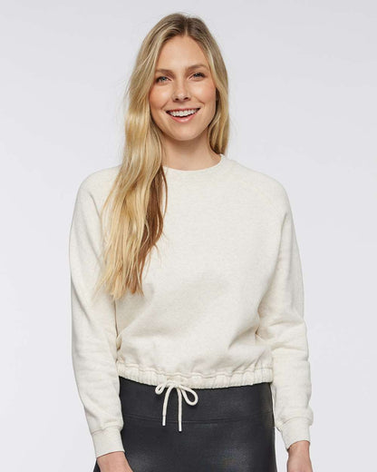 LAT Women's Relaxed 3-End Boxy Fleece Crewneck Sweatshirt 3528 #colormdl_Natural Heather