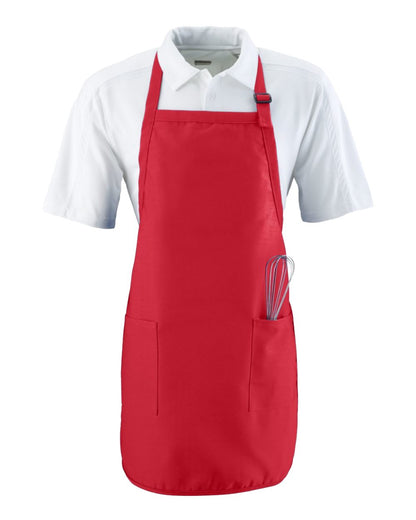 Augusta Sportswear Full Length Apron with Pockets 4350 #color_Red