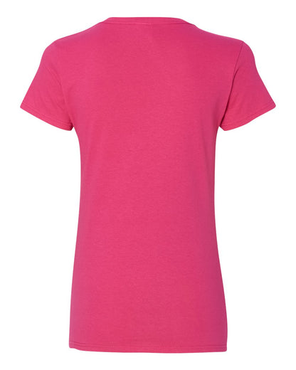 Gildan Women's Heavy Cotton™ V-Neck T-Shirt 5V00L #color_Heliconia