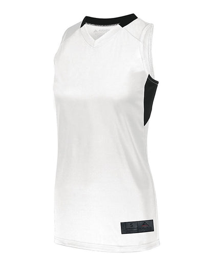 Augusta Sportswear Women's Step-Back Basketball Jersey 1732 #color_White/ Black