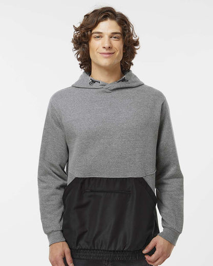 MV Sport Unisex Mixed Media Hooded Sweatshirt 23112 #colormdl_Graphite/ Black