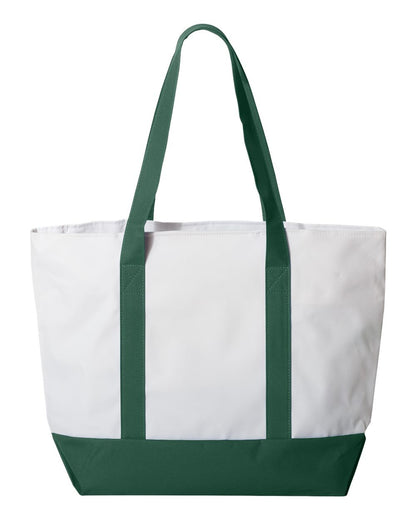 Liberty Bags Bay View Giant Zippered Tote 7006 #color_White/ Forest