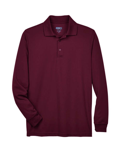 CORE365 Men's Pinnacle Performance Long Sleeve Piqué Polo 88192 #color_Burgundy