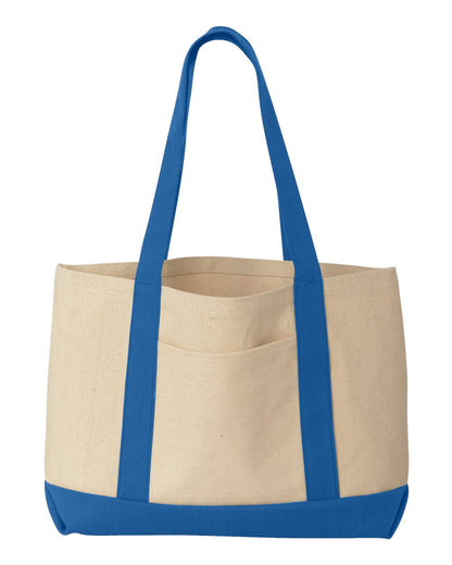 Liberty Bags Leeward Boater Tote 8869 #color_Natural/ Royal