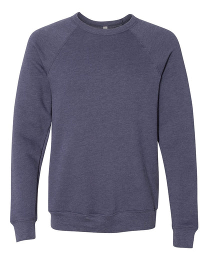 BELLA + CANVAS Sponge Fleece Raglan Crewneck Sweatshirt 3901 #color_Heather Navy