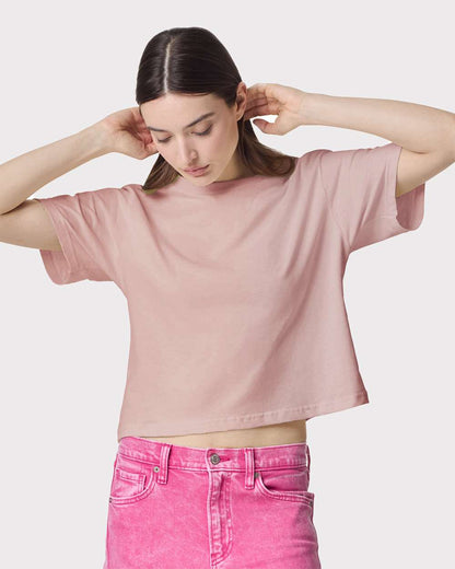 American Apparel Women's Fine Jersey Boxy Tee 102 #colormdl_Blush