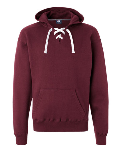 J. America Men's Sport Lace Hooded Sweatshirt 8830 #color_Maroon